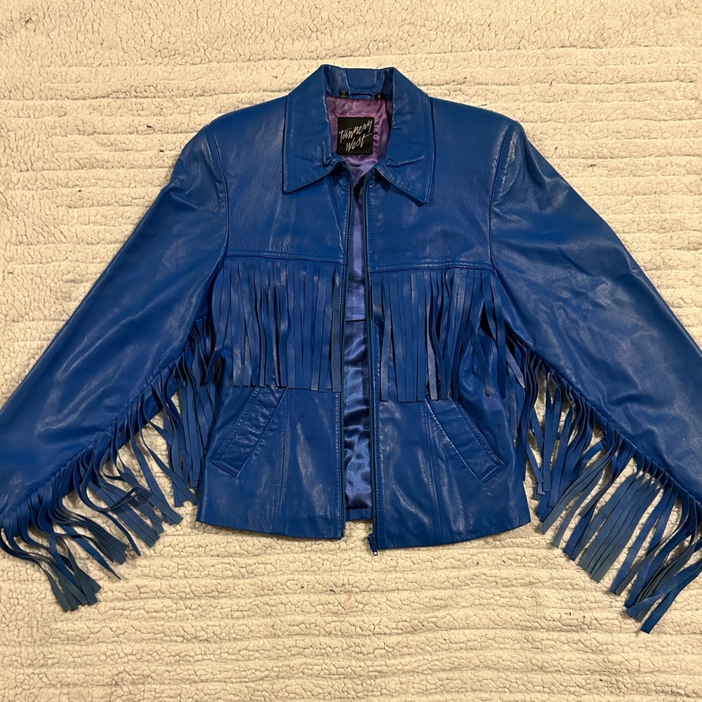 Tannery West vintage genuine leather fringe jacket